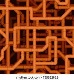 Pattern from a water pipe. Sewer system. Industrial background. Stock vector illustration.