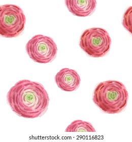 Pattern watercolor of flowers. Background for web pages, wedding invitations, save the date cards. Hand drawn illustration