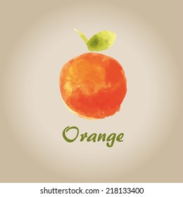 Pattern with watercolor orange 