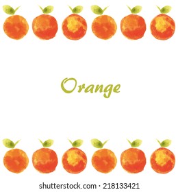 Pattern with watercolor orange 