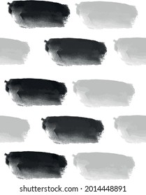 Pattern with watercolor streaks of gray and white color watercolor strokes