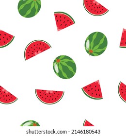 pattern with watermelon on a white background