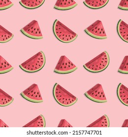 Patrón de sandías. Berry jugosa. Una imagen de verano brillante añadirá un ánimo positivo