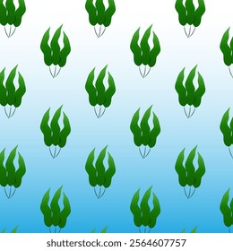 Pattern wave plants. Green wave plant. Cool aquarium background illustration