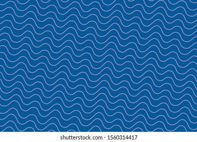 Pattern wave of white lines on blue background.
