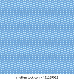 Pattern with waves blue and white summer background