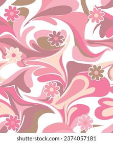 pattern waves flowers texture girl