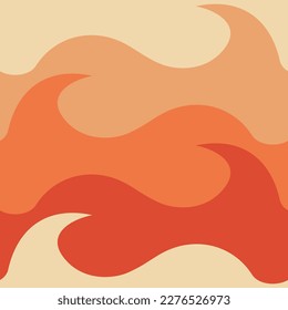 pattern with waves in gradient orange