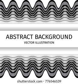 Pattern with waves and lines. Stripped vector background for design, wrapping, website, decoration