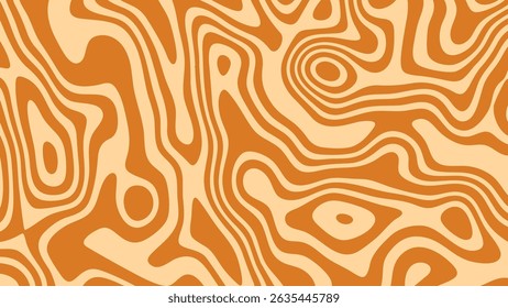 Padrão de ondas no fundo de caramelo salgado com textura ondulada de amendoim e chocolate girado com manteiga. Xarope de doces vetoriais. Abstrato molho de creme, fundo de torção de mármore toffee.