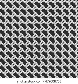 Pattern with wavy, billowy intersecting lines. Grid of irregular lines perfectly seamless pattern.