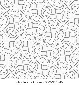 Pattern with wavy lines and abstract floral elements. Style seamless abstract floral background. Vector geometric design for textile, fabric and wallpaper. Decorative geometric ornament.