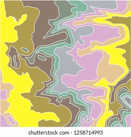 Pattern of wavy multicolored lines. Relief from horizontals of different colors
