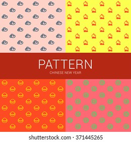 PATTERN OF WEALTH
4 icons of Chinese greeting symbol are arranged as a pattern. They are easy to repeat as bigger background to be used as wallpaper, banner and etc.