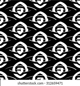Pattern weaving round decorative elements seamless vector background.