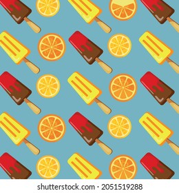 Pattern web pattern ice cream with different flavors background texture - Vector illustration