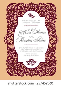 Pattern for wedding invitation. Exquisite lace.