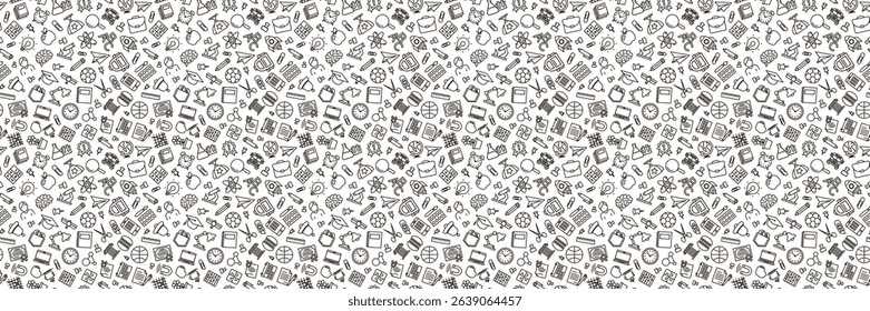 Pattern of welcome back to school with modern line icons