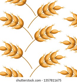 pattern wheat leaves isolated icon