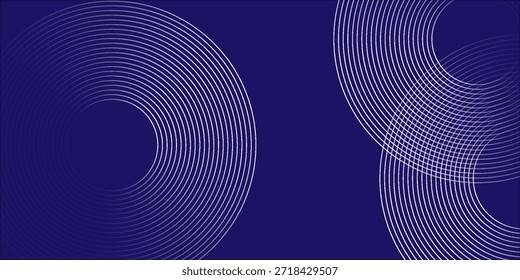 padrão Linhas geométricas brilhantes abstratas brancas em plano de fundo azul. Moderno azul brilhante círculo moderno abstrato simples arte. eps 1O