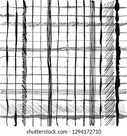 Pattern white and black grange brush line. Ink hand drawn texture. Print surface design.