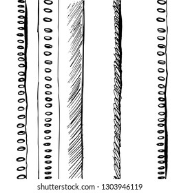 Pattern white and black grange brush line. Ink hand drawn texture. Print surface design.