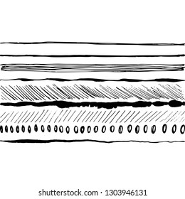 Pattern white and black grange brush line. Ink hand drawn texture. Print surface design.