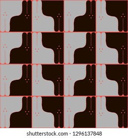 Pattern  of white and black rabbit 