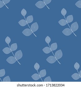 Muster-weiße Äste auf blauem Hintergrund