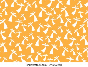 Pattern White Coconut tree on Orange Background,Texture,Vector