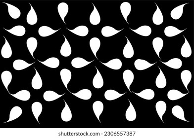 patrón de pétalos de flores blancas en un fondo negro