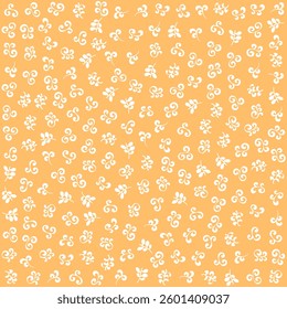 a pattern of white flowers on a yellow background