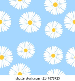 Pattern with white flowers. Vector graphics