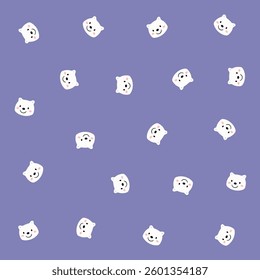 a pattern of white ghosts and a cat