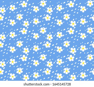 Muster weißer Blumen, nahtlose Vektorillustration