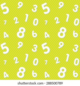 pattern white number on green background