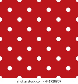 Pattern with white polka dots on pink background