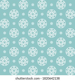the pattern of white snowflakes on a blue background