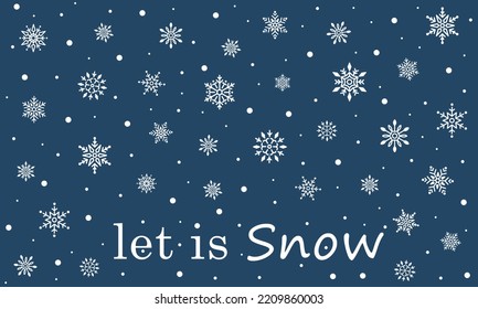 Pattern of white snowflakes and snow on a white background.