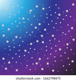 Pattern of white star on guardian background of violet to blue and white color.