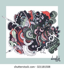The pattern of whorls and plant motifs, Doodle