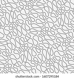 Pattern width hand drown curved  lines and nodes. Seamless abstract linear texture. Fractal background. Vector illustration.