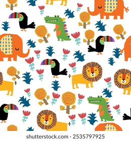 pattern with wild animal elements