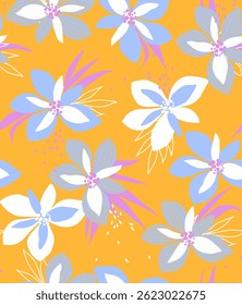 padrão com flores selvagens de diferentes tamanhos arte para tatuagem, tecidos, lembranças, embalagem, cartões de saudação e scrapbooking