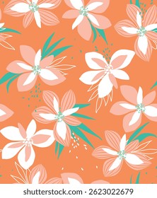 padrão com flores selvagens de diferentes tamanhos arte para tatuagem, tecidos, lembranças, embalagem, cartões de saudação e scrapbooking