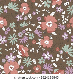 padrão com flores selvagens de diferentes tamanhos arte para tatuagem, tecidos, lembranças, embalagem, cartões de saudação e scrapbooking