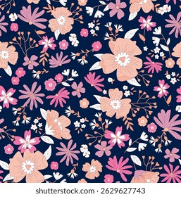 padrão com flores selvagens de diferentes tamanhos arte para tatuagem, tecidos, lembranças, embalagem, cartões de saudação e scrapbooking