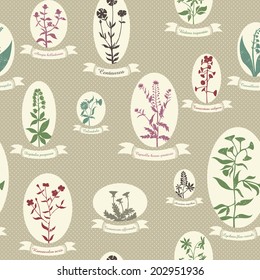 pattern with wild plants