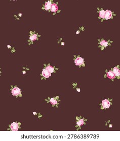 pattern with a wild roses flowers of different sizes artwork for tattoo, fabrics, souvenirs, packaging, greeting cards and scrapbooking