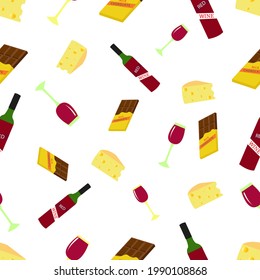 pattern wine glasses cheese and chocolate